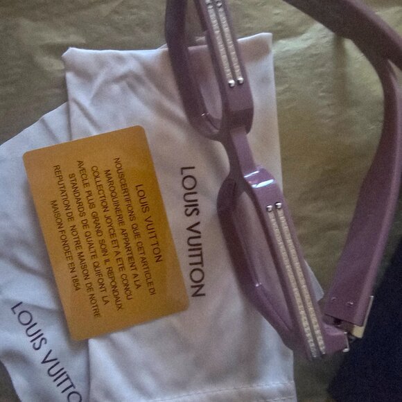 Mauve Louis Vuitton Metal-trimmed Square Sunglasses w/ Original Packaging - Picture 4 of 13